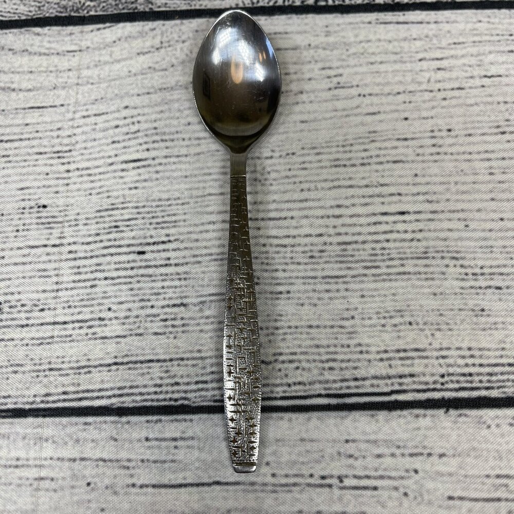 Vintage TWA Airline Stainless Steel Basketweave Teaspoon 6"